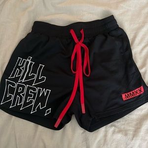Black and Red Kill Crew Workout Shorts Size Small